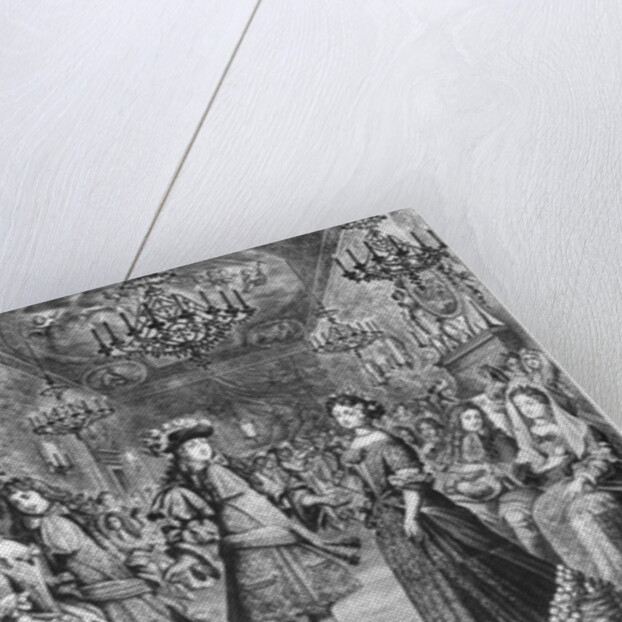 French Ball, Royal Almanac, with a score sheet of the 'Menuet de Strasbourg' by Marc Antoine Charpentier 1682 by Pierre Landry