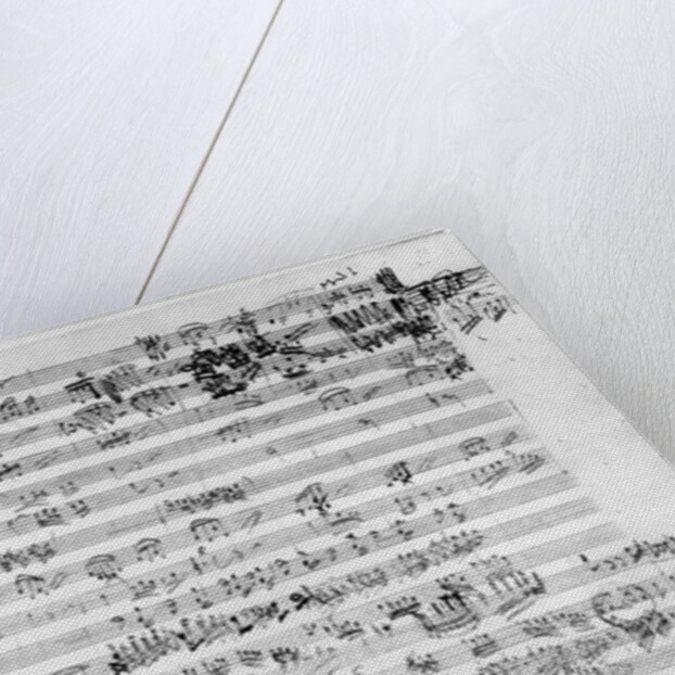 Autograph score sheet for the Trio mi bemol opus 3 by Ludwig van Beethoven