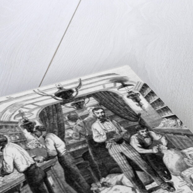 Interior of a French railway postal wagon by French School