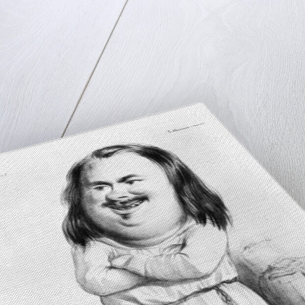 Caricature of Honore de Balzac illustration from 'Le Charivari', 1838 by French School