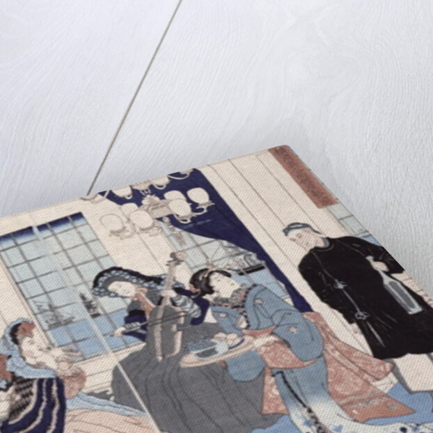 The salon of a house of foreign merchants at Yokohama, 1861 by Utagawa Sadahide