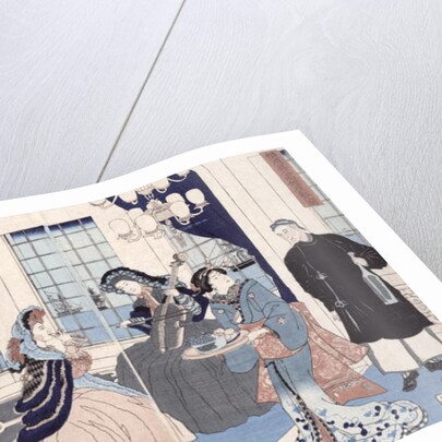 The salon of a house of foreign merchants at Yokohama, 1861 by Utagawa Sadahide