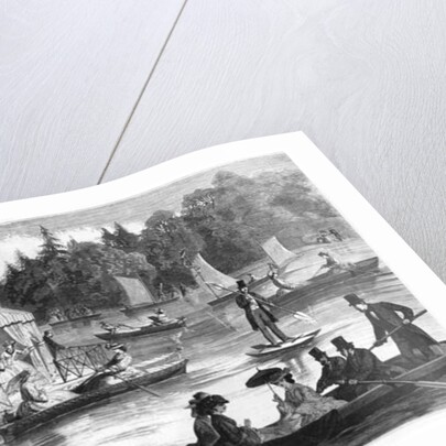 View of the pond of the Court at Fontainebleau by Ange-Louis (1815-72) Janet