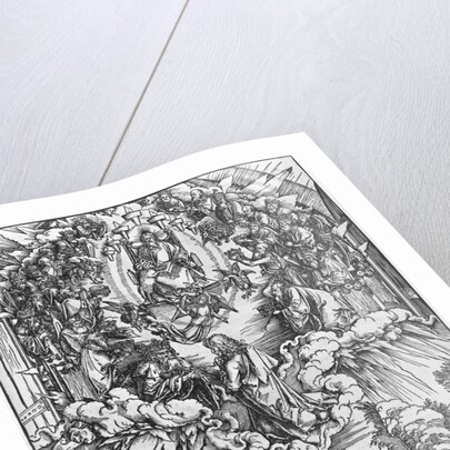 Scene from the Apocalypse, St. John before God the Father and the Twenty-Four Elders, German edition, 1498 by Albrecht Dürer or Duerer