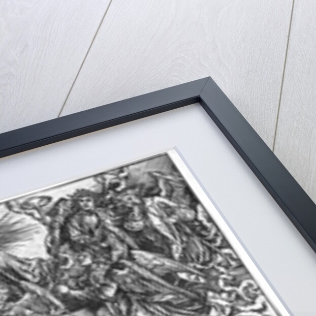 Scene from the Apocalypse, The Opening of the Seventh Seal, The Seven Angels with the trumpets, Latin edition, 1511 by Albrecht Dürer or Duerer