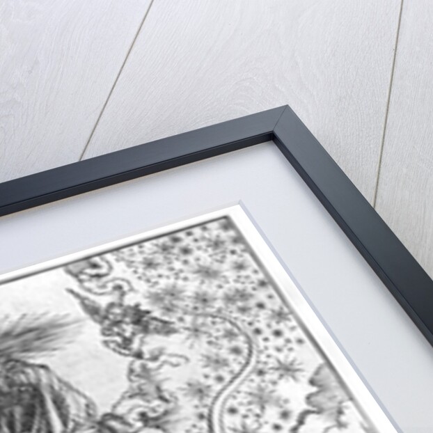 Scene from the Apocalypse, The woman clothed with the sun and the seven-headed dragon, Latin edition, 1511 by Albrecht Dürer or Duerer