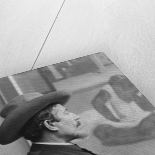 Paul Gauguin in front of his canvases, c.1893 by French Photographer