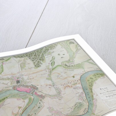 Map of Dusseldorf and surrounding areas by French School