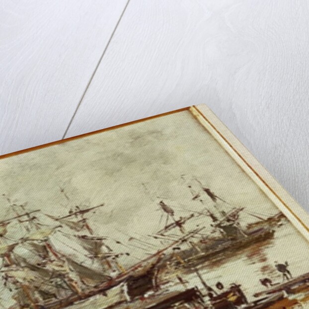 Sailing ships in the port of Bordeaux by Eugene Louis Boudin