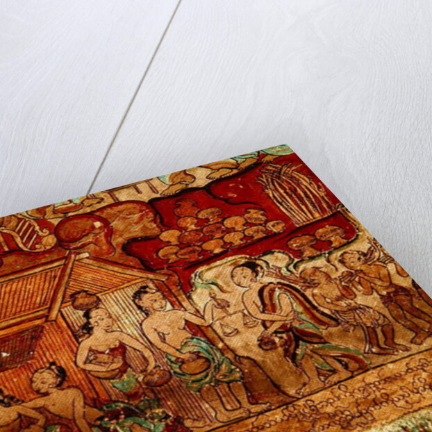 Daily life scene by Burmese School