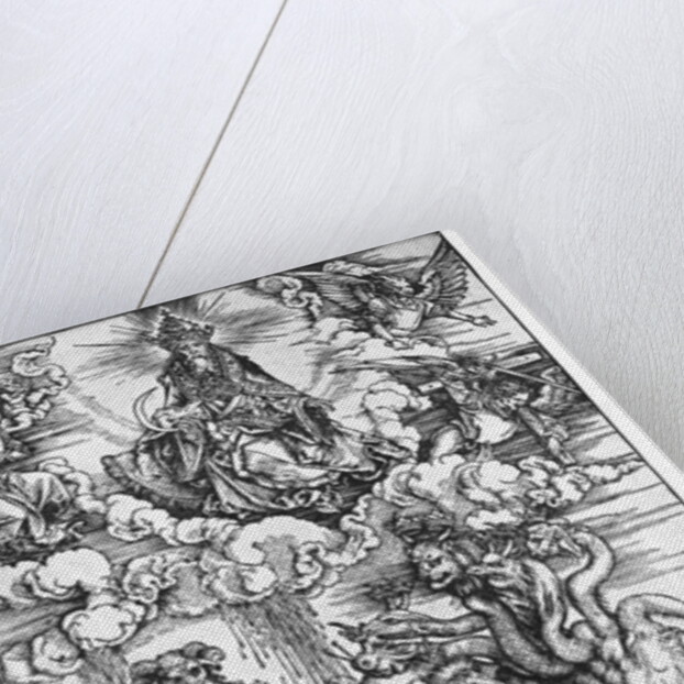 Scene from the Apocalypse, The seven-headed and ten-horned dragon by Albrecht Dürer or Duerer