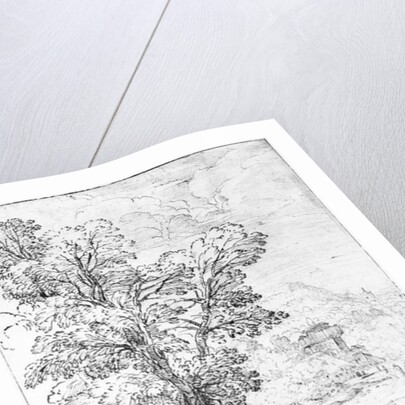 Wooded landscape by Agostino Carracci