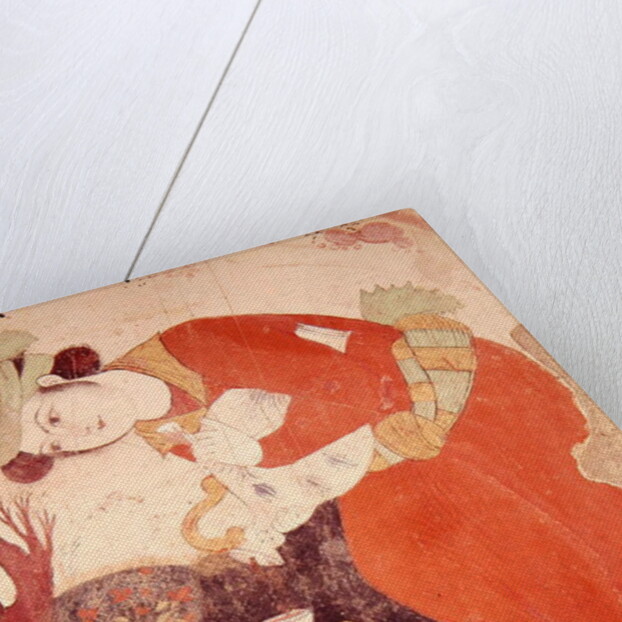 Woman pouring Wine in the Court of Shah Abbas I, 1585-1627 by School Persian