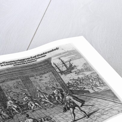 Francisco Pizarro asking the support of the imperial court for the government of Peru by Theodor de Bry