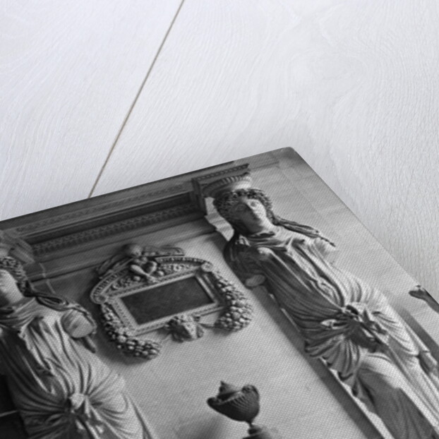 View of two caryatids from the Caryatids' Tribune in the Louvre Museum, late 19th century by Adolphe Giraudon