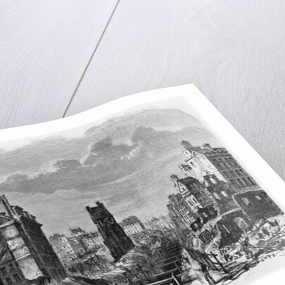 Improvements to Paris, transformation of Montagne Sainte-Genevieve, view taken from rue Saint-Victor, 1877 by Felix Thorigny