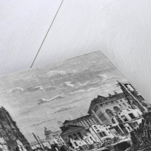 Paris, demolition of a part of the Cite to extend the buildings of the new Hotel-Dieu by Felix Thorigny