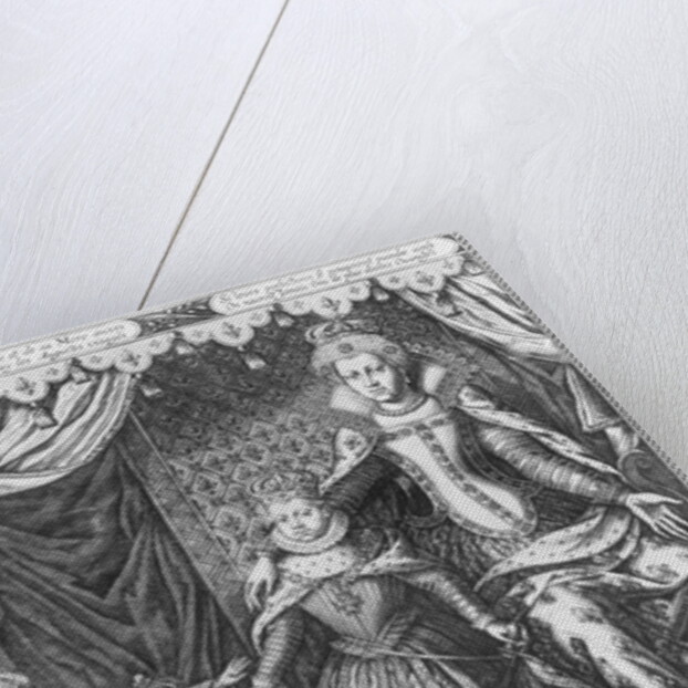 Queen Marie de Medicis and Louis XIII as a child, engraved by Nicolas de Mathoniere 1610 by Francois (after) Quesnel