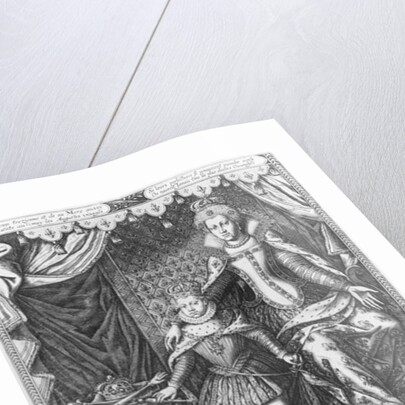 Queen Marie de Medicis and Louis XIII as a child, engraved by Nicolas de Mathoniere 1610 by Francois (after) Quesnel