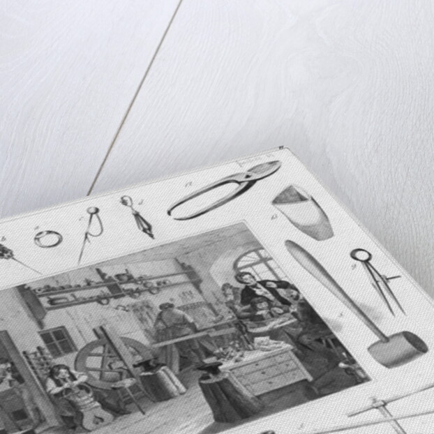 Workshop and main tools of jewellery, 1810 by French School