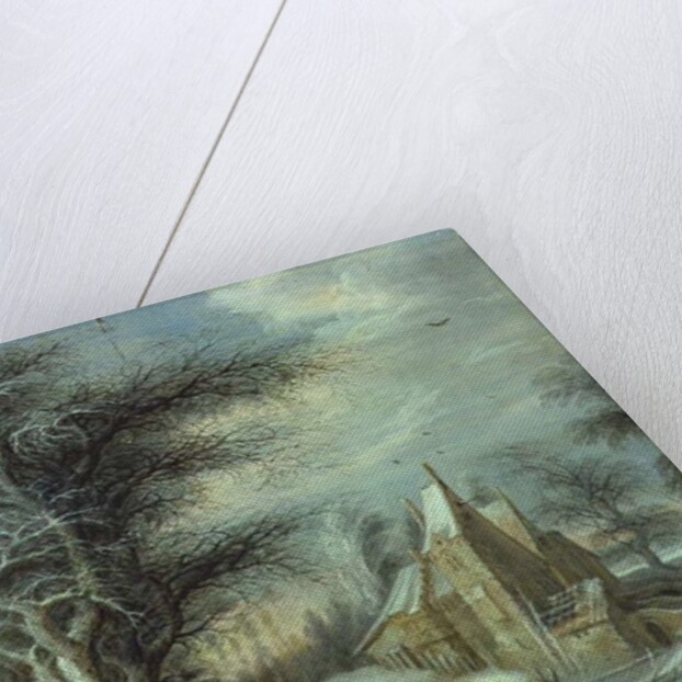 Winter Landscape with a Woodcutter by Gysbrecht Lytens or Leytens