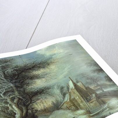 Winter Landscape with a Woodcutter by Gysbrecht Lytens or Leytens