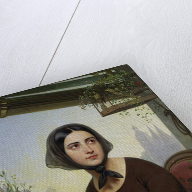 Rigolette Trying to Distract herself during Germain's Absence, 1844 by Joseph Desire Court