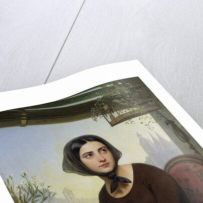 Rigolette Trying to Distract herself during Germain's Absence, 1844 by Joseph Desire Court