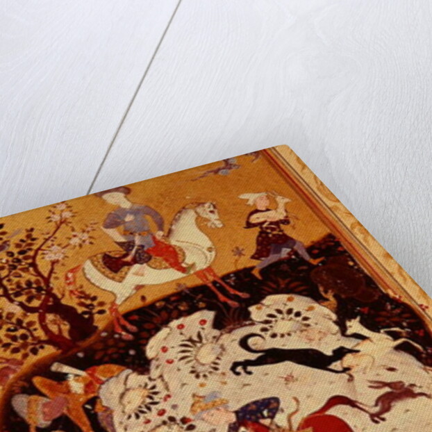Hunting Scene from 'The Book of Love', Safavid Dynasty by Persian School