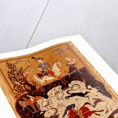 Hunting Scene from 'The Book of Love', Safavid Dynasty by Persian School