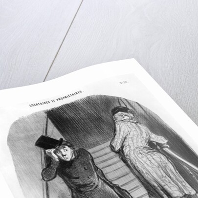 A tenant who owes three terms, plate 20 from the series 'Tenants and owners', by Honore Daumier