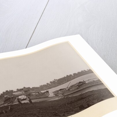 Boats carrying rice on the River Thanlwin, Mupun district, Moulmein, Burma, late 19th century by Philip Adolphe Klier