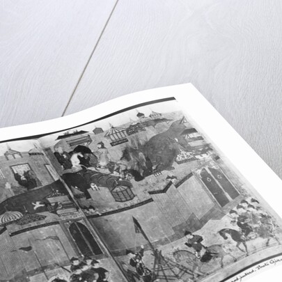 Ms Suppl Persan 1113 f.180-181 Mongols under the leadership of Hulagu Khan storming and capturing Baghdad in 1258 by Islamic School