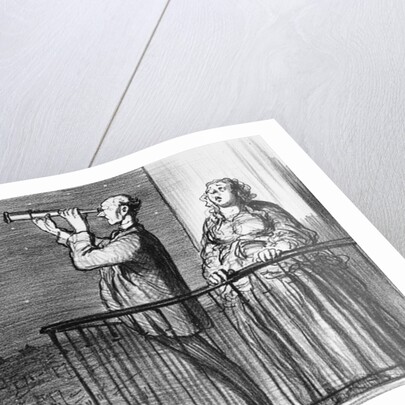 eries 'Actualites', the comet, Parisiens incredule by Honore Daumier