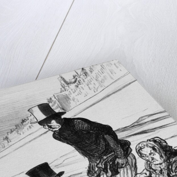 Series 'Actualites', Parisians already taking their precautions to avoid being roasted by the comet by Honore Daumier