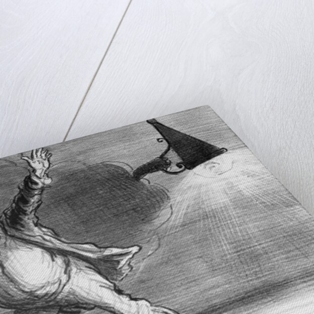 Series 'Actualites', the comet, Monsieur Babinet decides to personally shut down the sun in order to fulfil his predictions by Honore Daumier