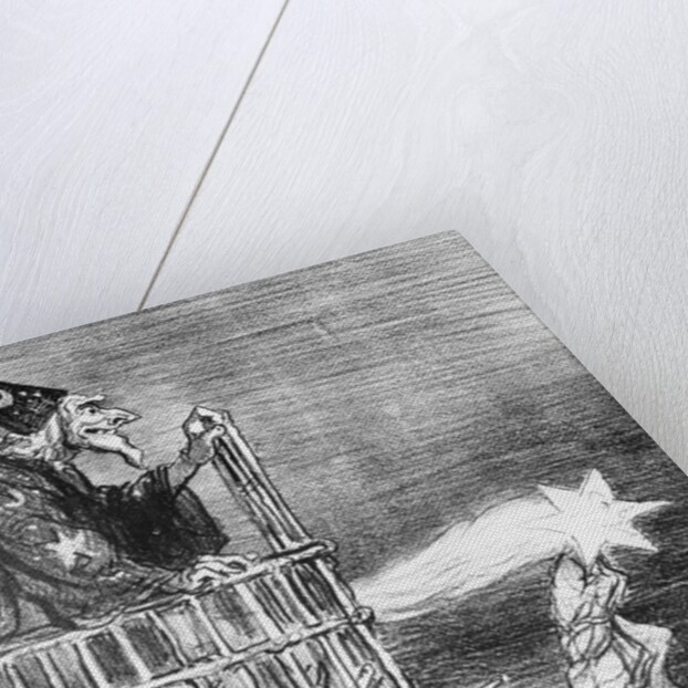 eries 'La Comete de 1857', The German astronomer releasing a famous duc by Honore Daumier