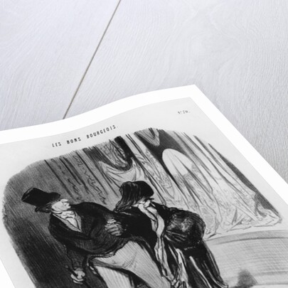 Series 'Les Bons Bourgeois', Come along, I am telling you the scarf you have at home is much more beautiful by Honore Daumier