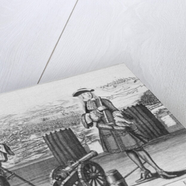 Charles V, Duke of Lorraine and Bar, with an engineer, at the battle of Neuhausel against the Turks in July and August 1685 by German School