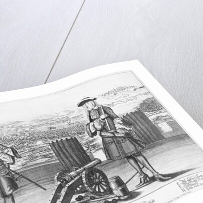 Charles V, Duke of Lorraine and Bar, with an engineer, at the battle of Neuhausel against the Turks in July and August 1685 by German School