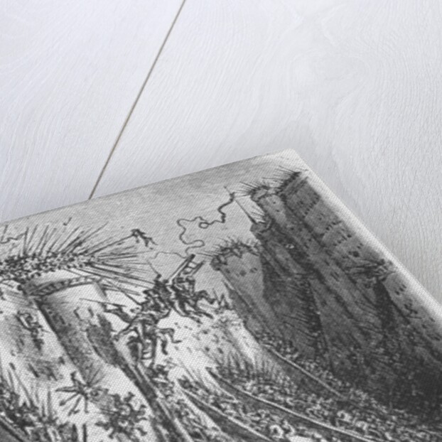 Attacking a castle or a fortified town by Gustave Dore