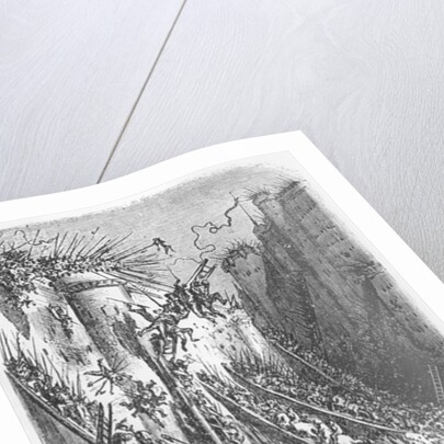 Attacking a castle or a fortified town by Gustave Dore