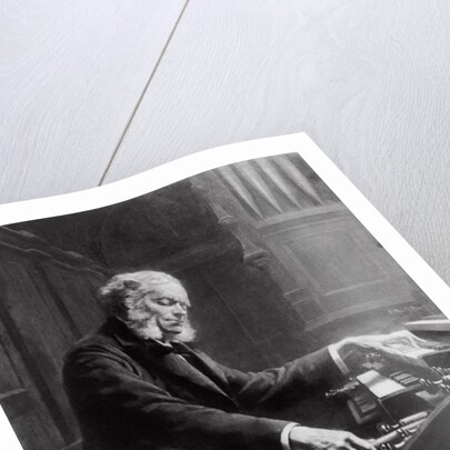 Cesar Franck at the console of the organ at St. Clotilde Basilica, Paris, 1885 by Jeanne Rongier