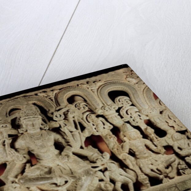 Lintel featuring Hindu trinity, from Waranal, Andhra Pradesh, Kakatiya dynasty by School Indian