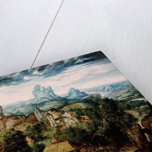 Landscape with Forge by Herri met de Bles