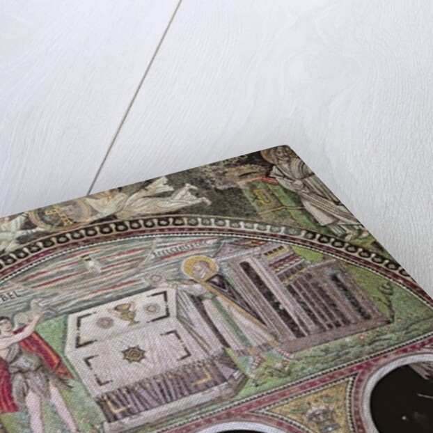 Abel offering a lamb and Melchisedech offering bread at the Altar by Byzantine School