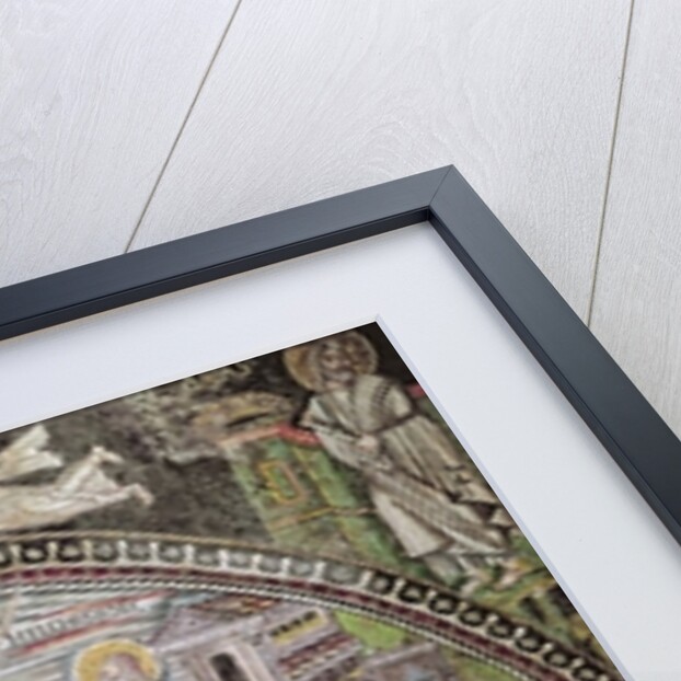 Abel offering a lamb and Melchisedech offering bread at the Altar by Byzantine School