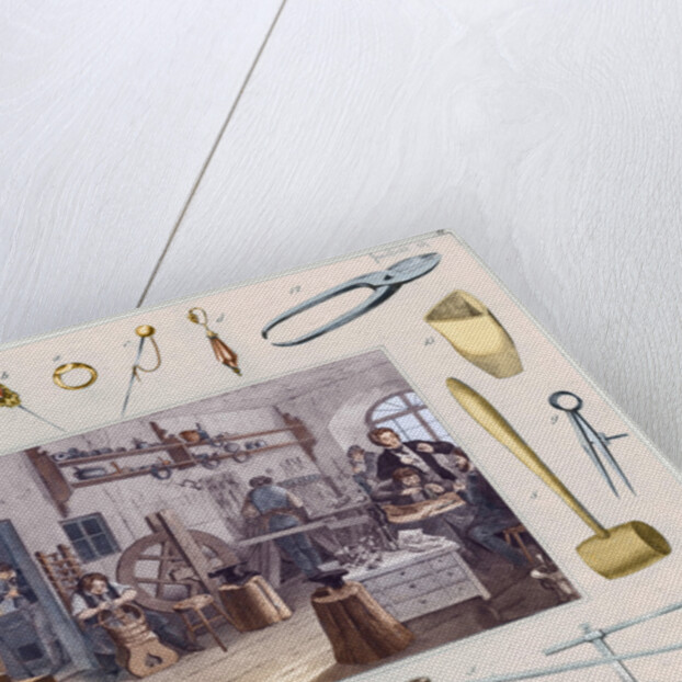 Workshop and main tools of jewellery, 1810 by French School