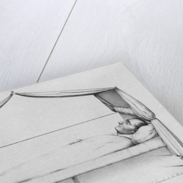 Sketch of Napoleon I on his deathbed drawn at St. Helena by Capitaine Marryal by French School