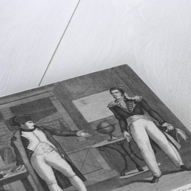 Sir Hudson Lowe comming in the study of Napoleon I on the island of St. Helena without announcing himself by French School